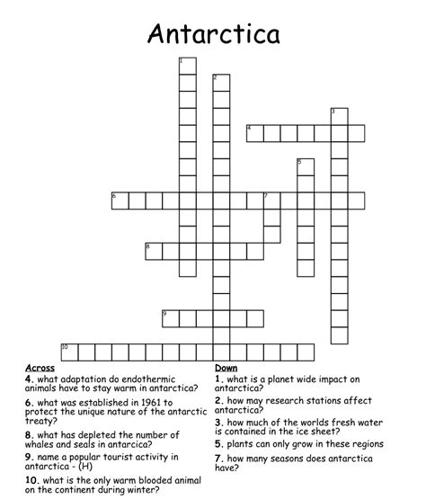 Here are the possible solutions for "Mount , active volcano on Ross Island, Antarctica" clue. . Active volcano in antarctica crossword clue